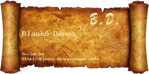 Blaskó Dénes névjegykártya